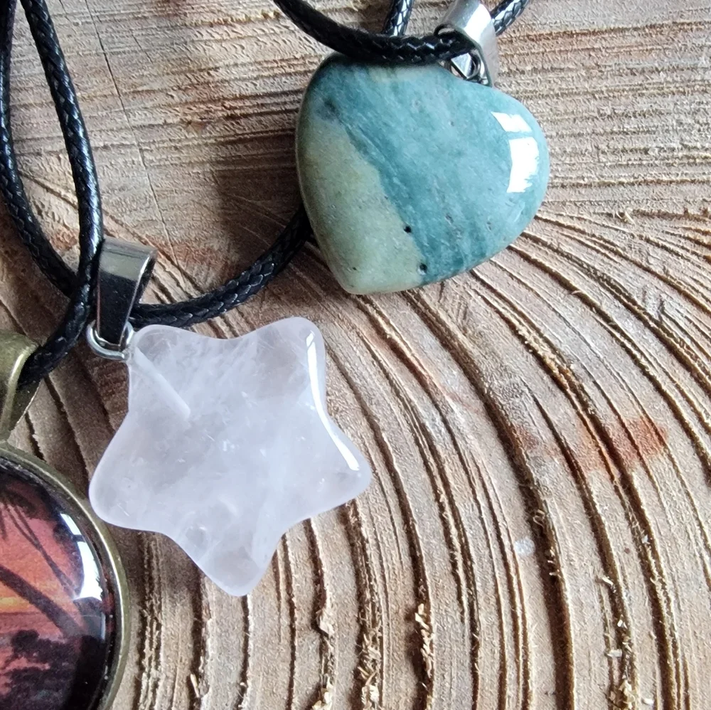 Boho Turtle Resin Pendant Necklace & Stone Necklace Set Of 7 - Picture 4 of 6